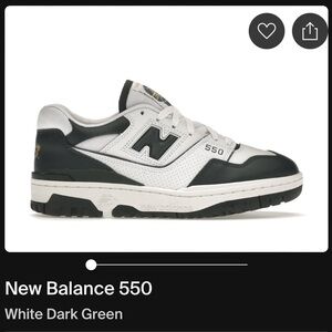 NEW BALANCE 550 - Dark Green / White - Men’s size 6 - Women’s size 8 - UK 39.5